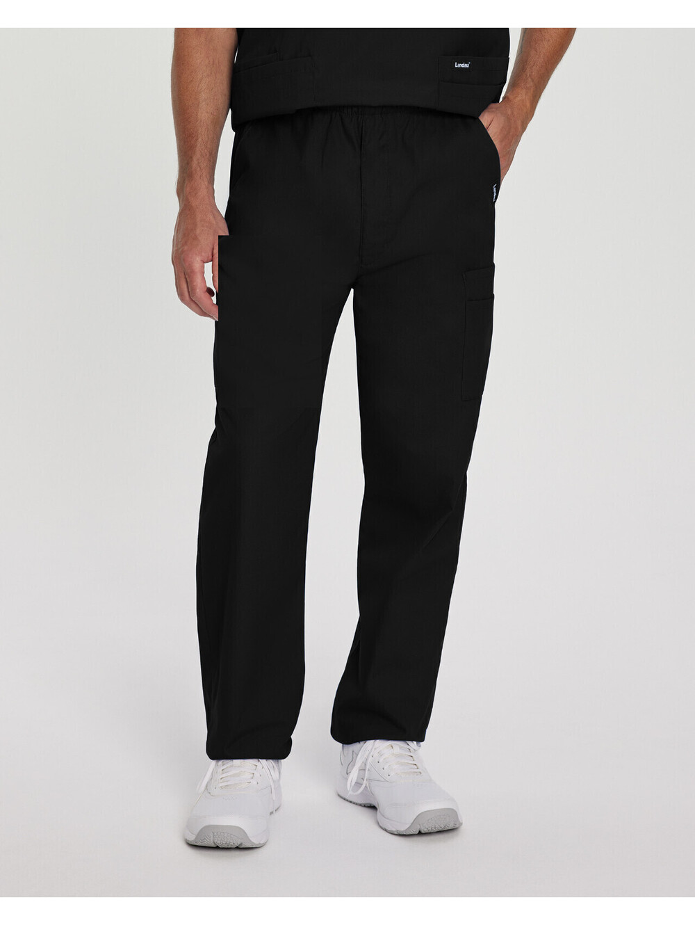 MEN'S - Landau Essentials Men's Straight-Leg Cargo Scrub Pants #8555 BLACK XLG
